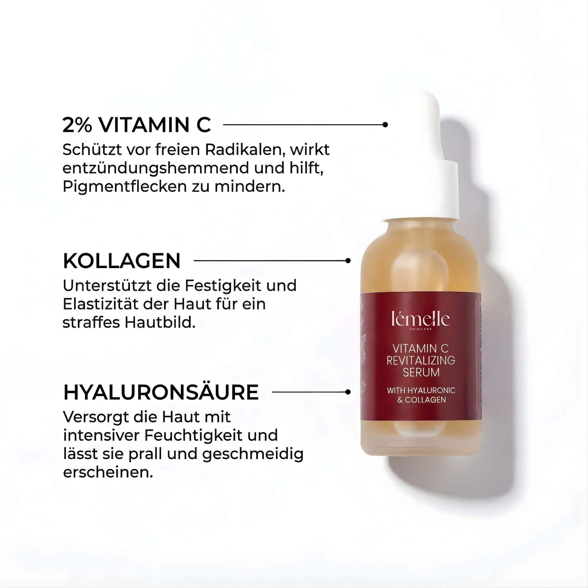 Vitamin C Serum mit Hyaluronsäure & Kollagen