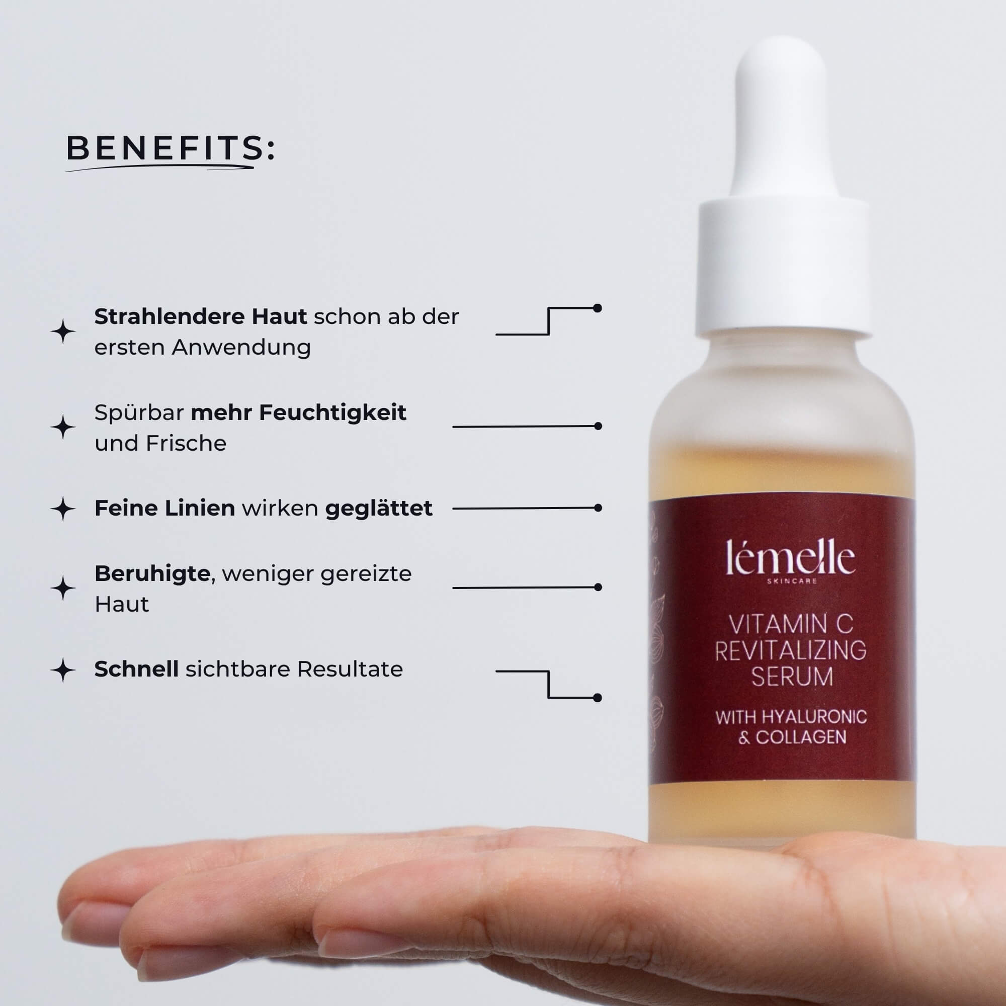 Vitamin C Serum mit Hyaluronsäure & Kollagen