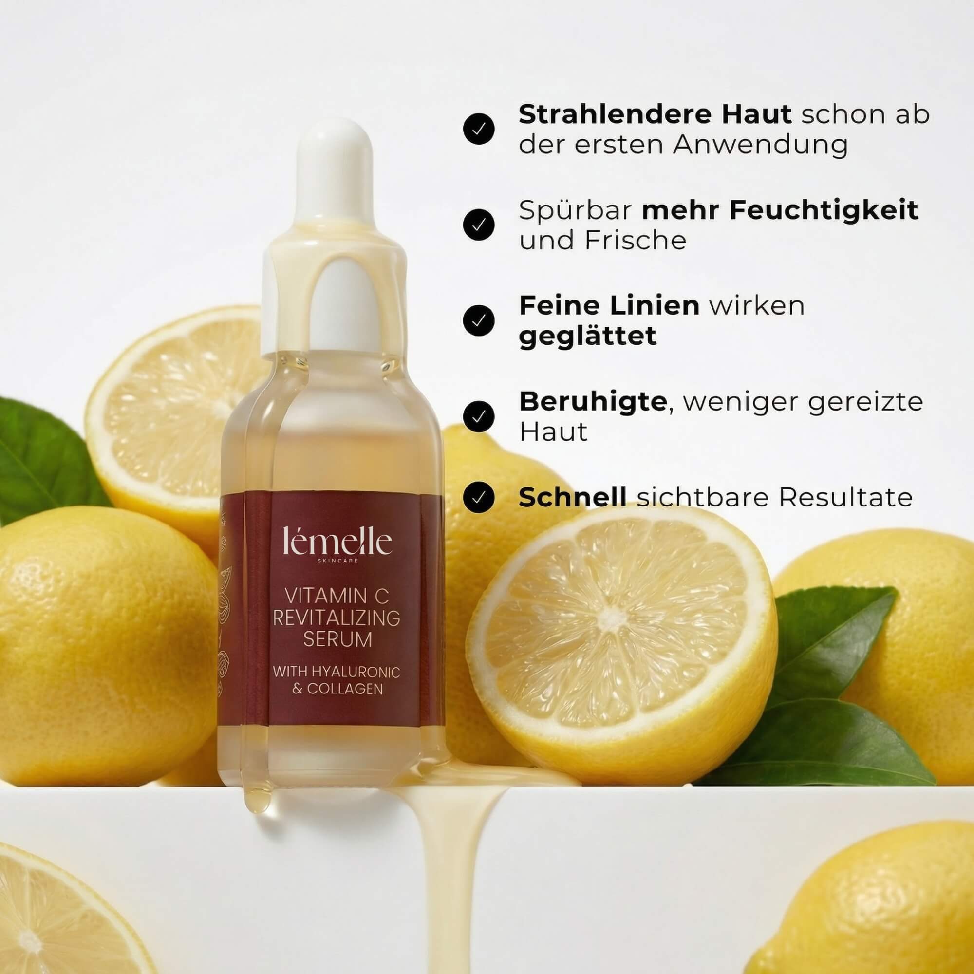 Vitamin C Serum mit Hyaluronsäure & Kollagen